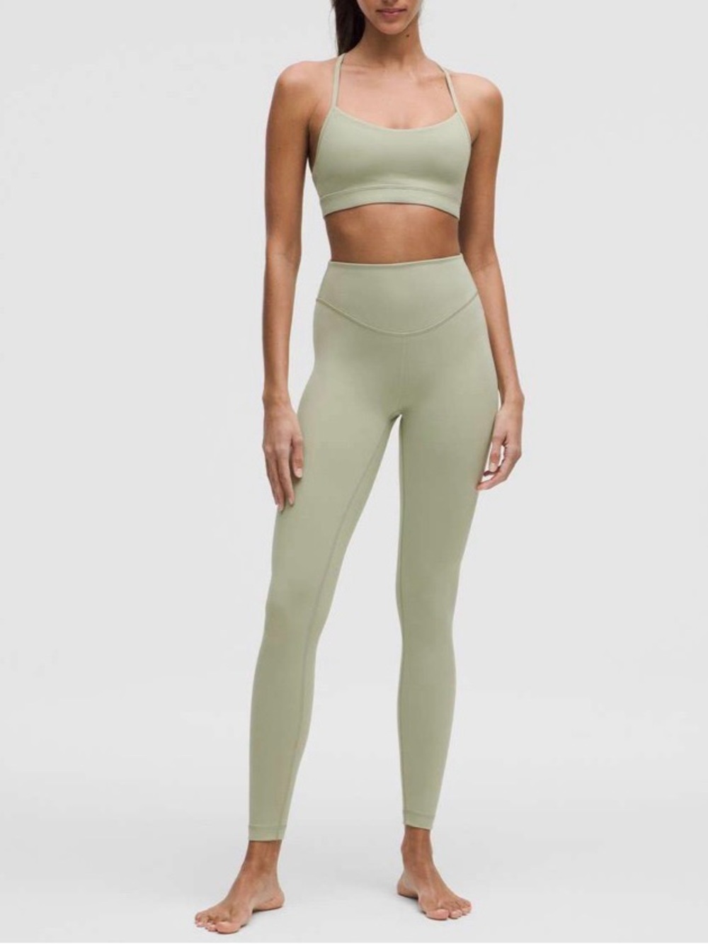Lululemon Wunder Under SmoothCover High-Rise Tight 28" Fog Green Size 4